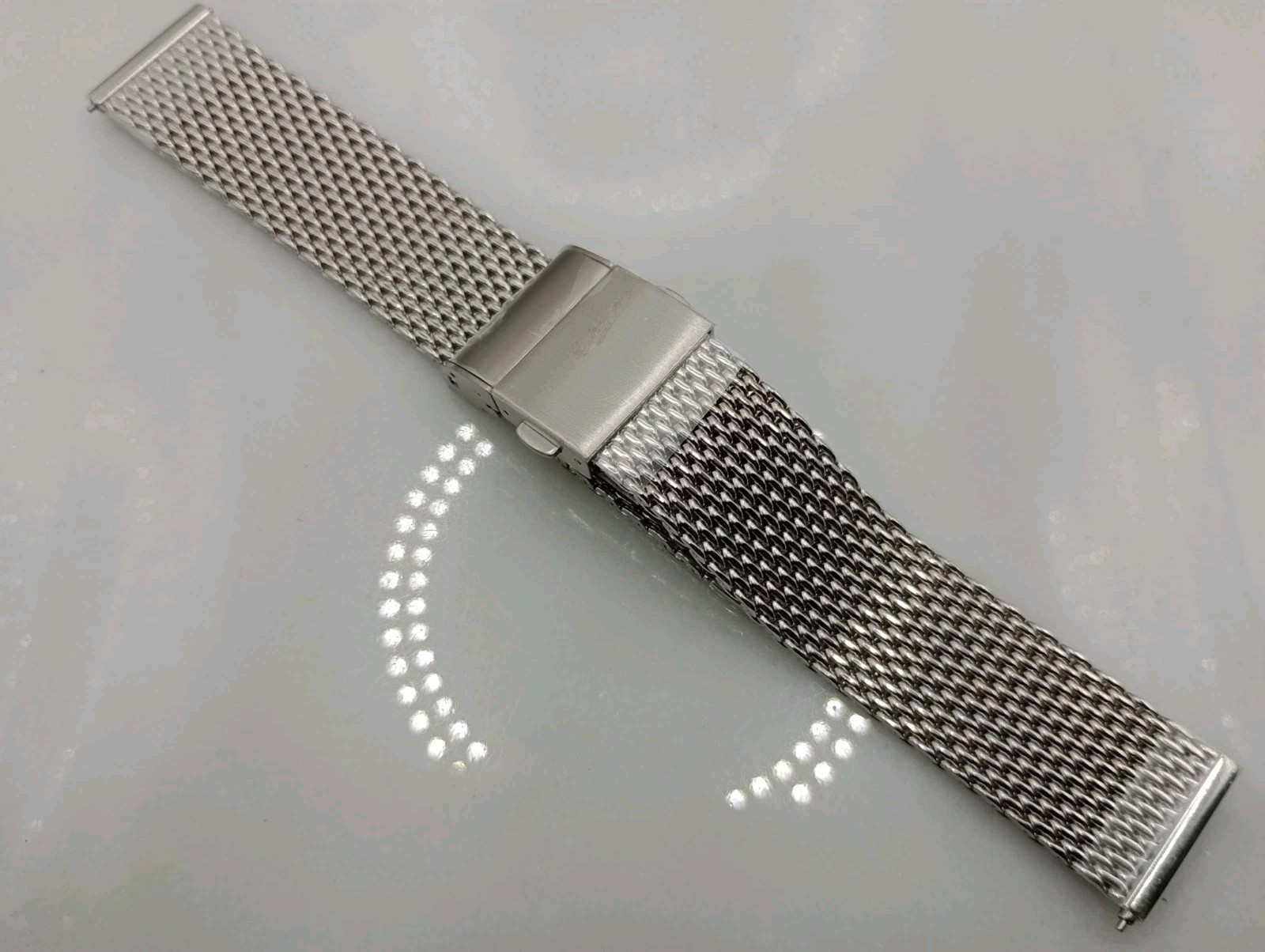 New Watchgecko 20mm Merriott Milanese Mesh Stainless Watch Strap Polished 6B19