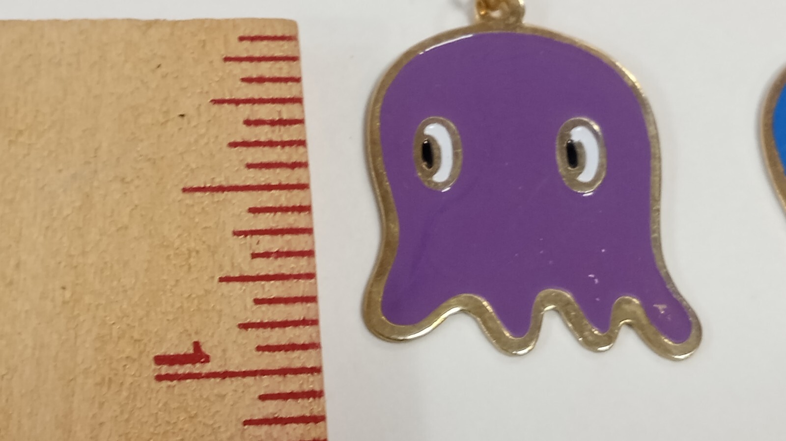 (2) Vintage Pac-Man Ghost Characters Necklaces Purple/Blue