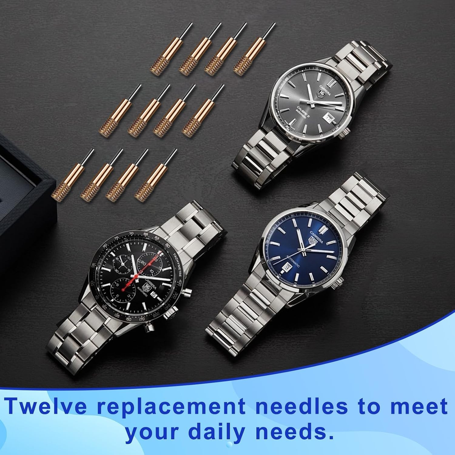 12-Piece Watch Repair Tool Kit: Band Adjustment Pins and Hammer for DIY Home Use