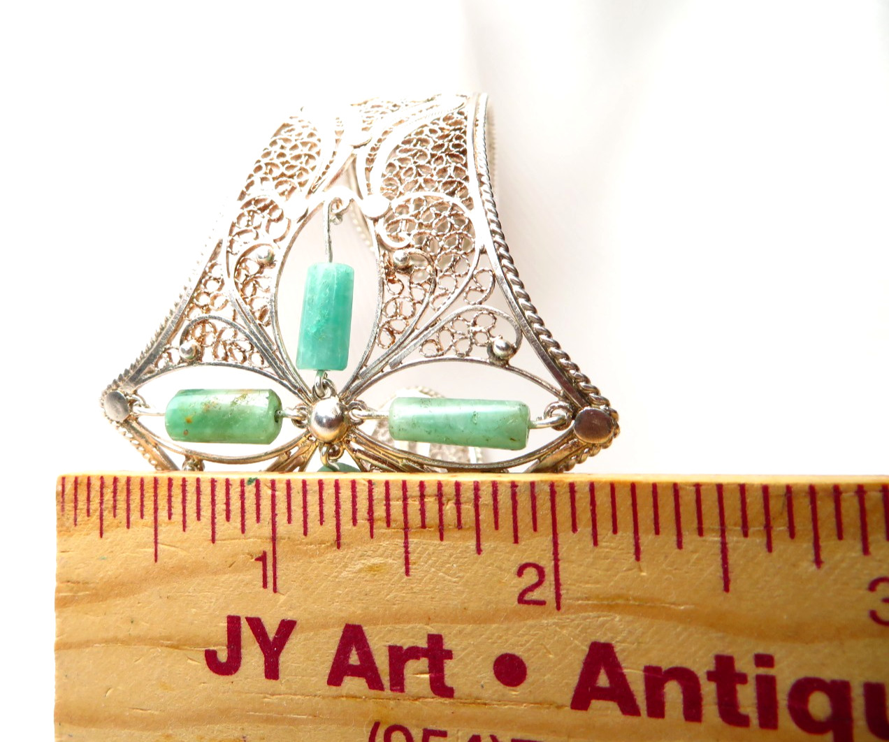 Colombian Emerald Filigree Bracelet 10.20 Cts 4 Tubular set in Silver Muzo