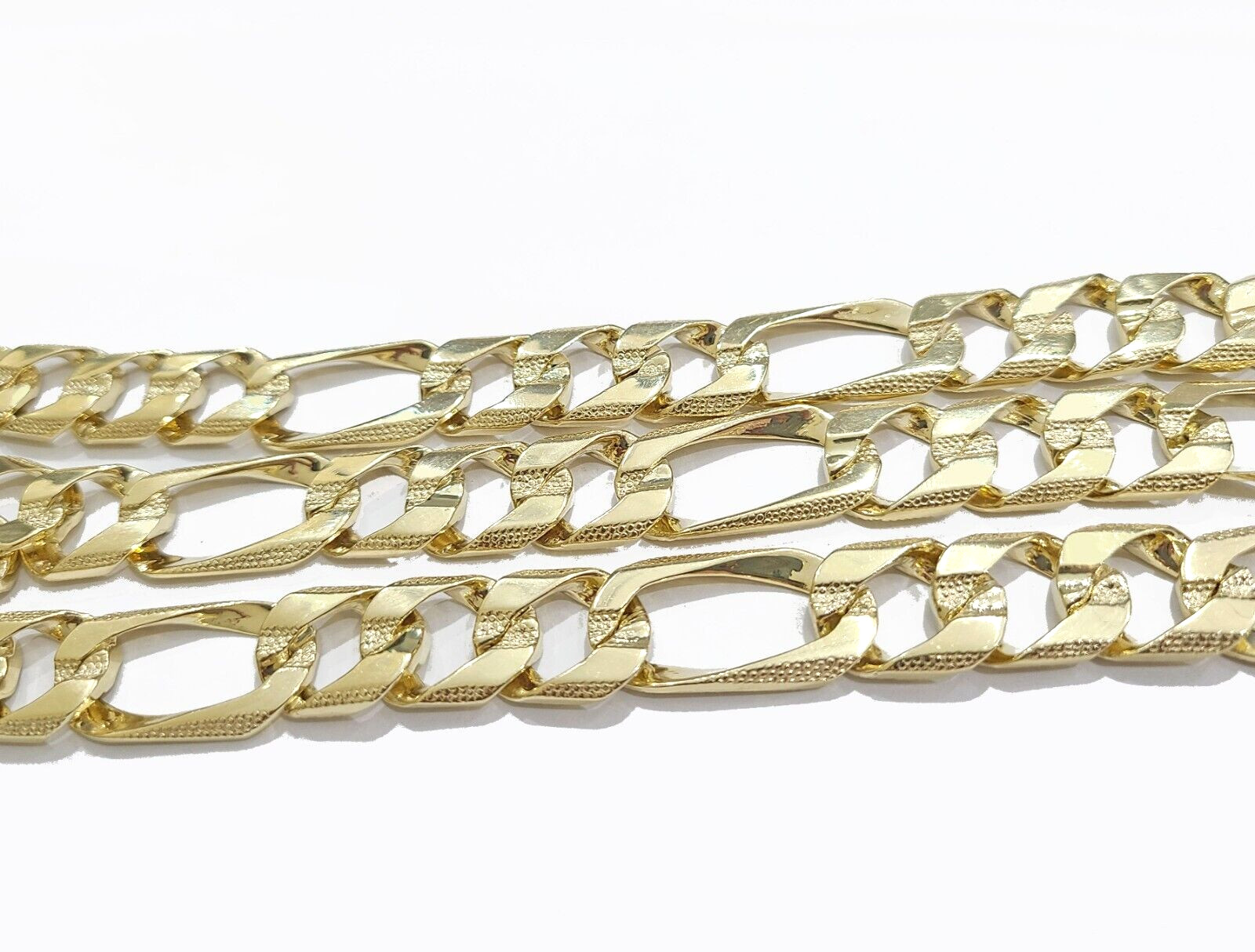 Real 10k Solid Yellow Gold Necklace 13mm Figaro Chain 24” inches Unisex