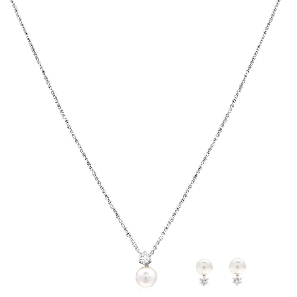 Swarovski Matrix Set Pearl Rhodium Shiny White