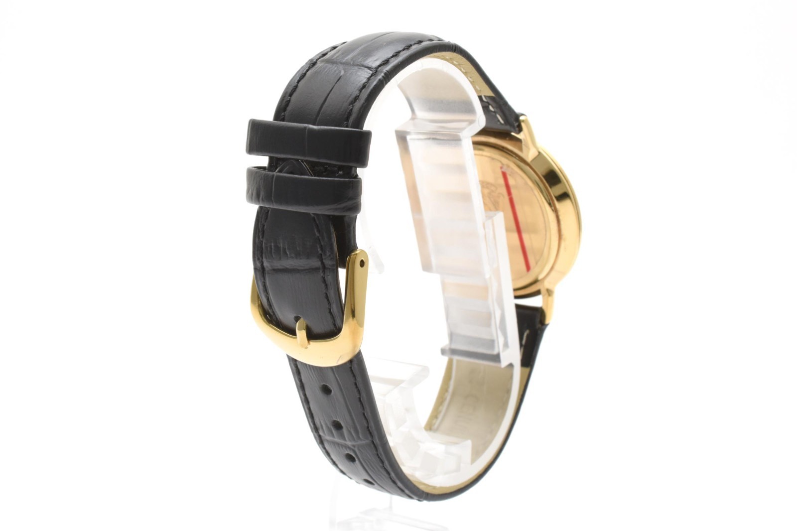 GUCCI 3000M Quartz Men’s Watch Black Dial Gold Roman Bezel Swiss Made