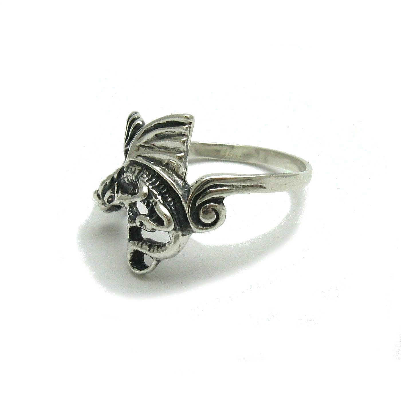 Handmade Sterling Silver Dragon Ring Hallmarked 925 Nickel Free