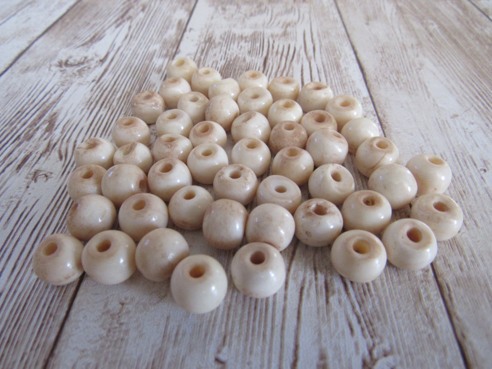 Buffalo Bone Round Beads Off White 6mm 8mm 10mm Jewelry Crafts 1 strand