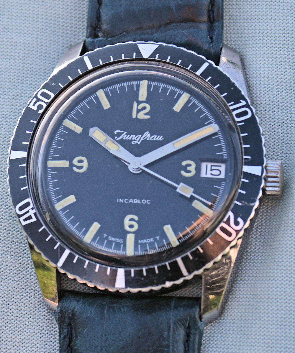 Orologio Jungfrau DIVER SUB 600 feet anni ’70 con ghiera girevole revisionato