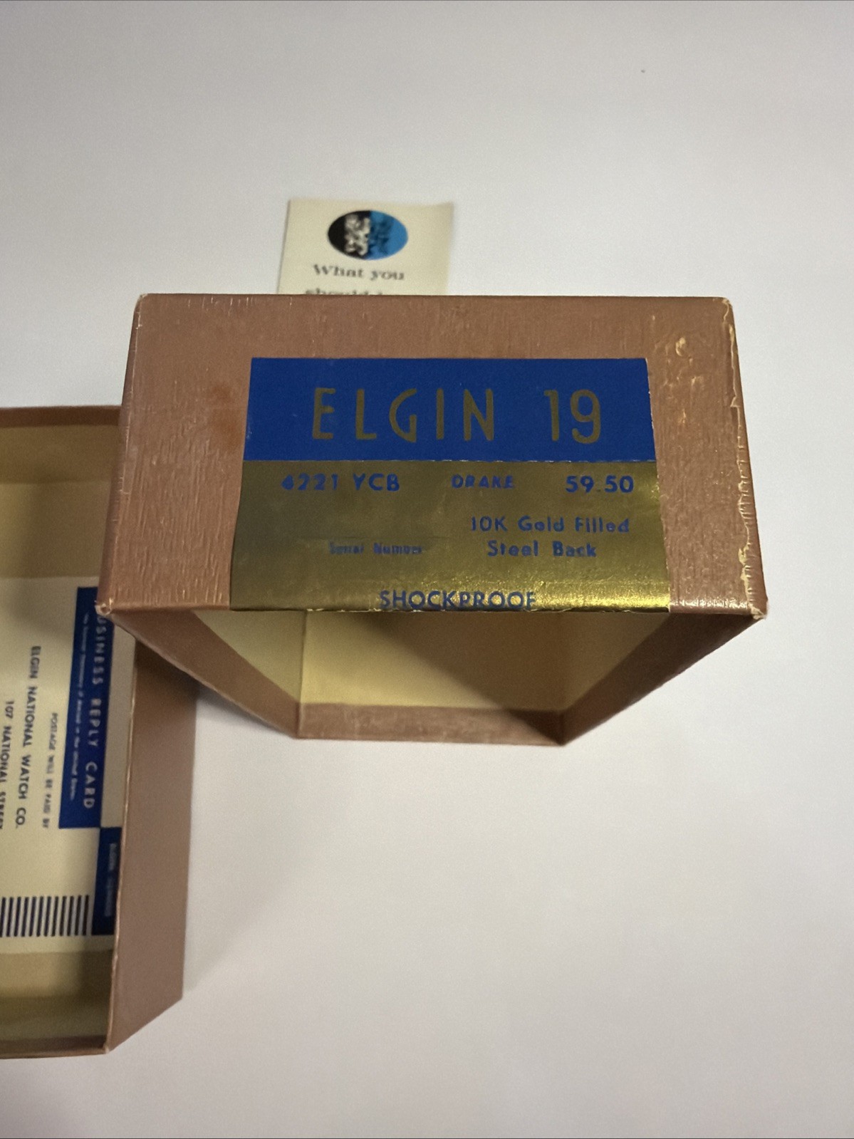Vintage ELGIN 19 Jewels Mens Wrist Watch 1OK Gold With Case And Box