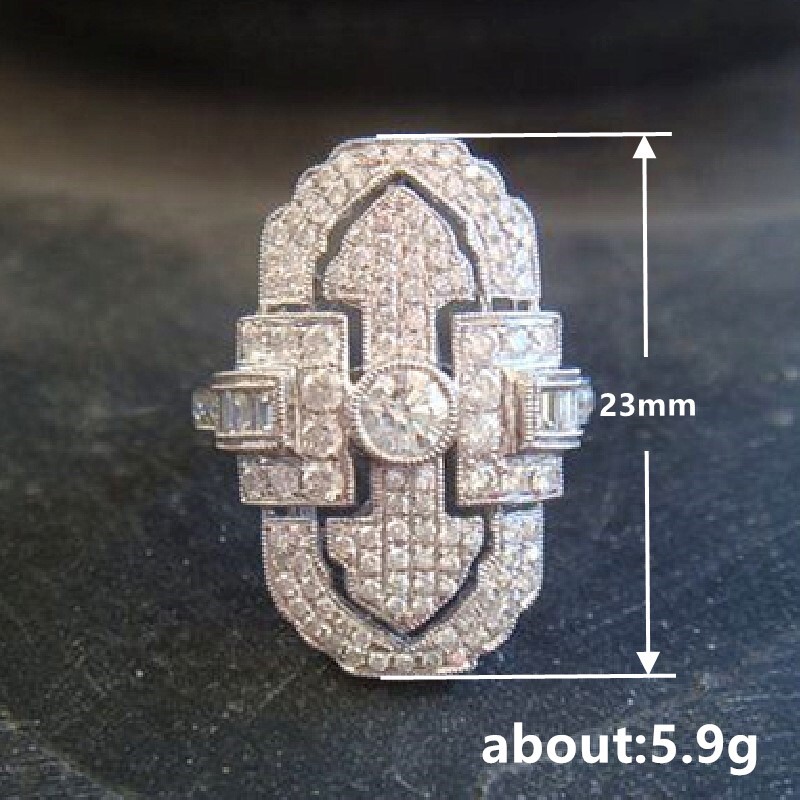 Authentic Vintage Style Ring 925 Silver Plated 2 CT CZ Valentine Gifts Band