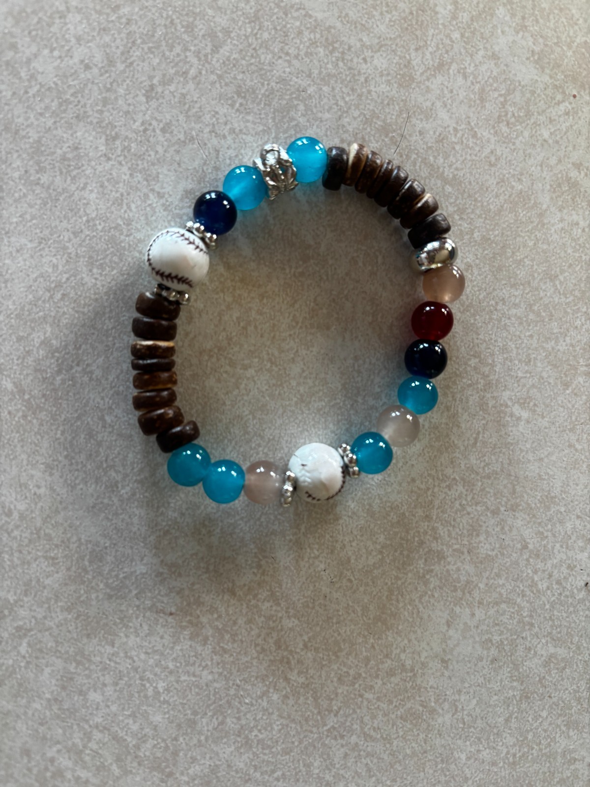 Baseball Mom Beaded Stretch Bracelet Sports Fan Jewelry Game Day – Pick Color
