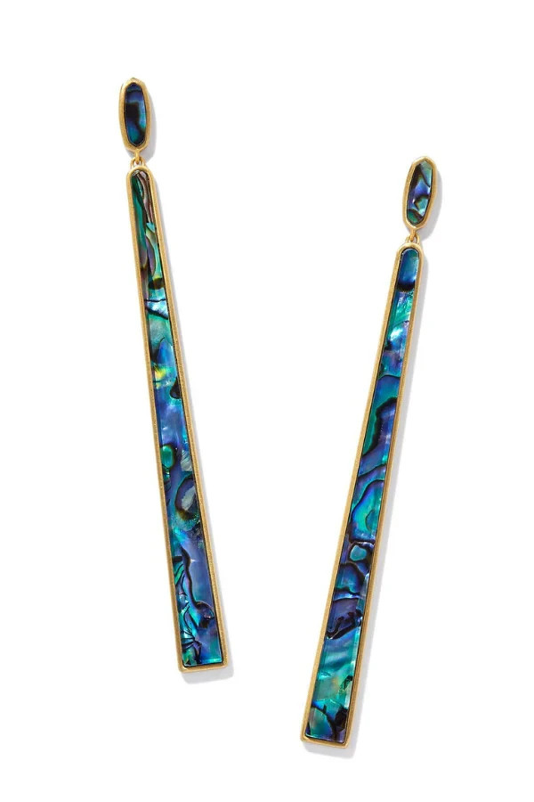 NWT Kendra Scott Brooklyn Shell Earrings – Gold Abalone Shell