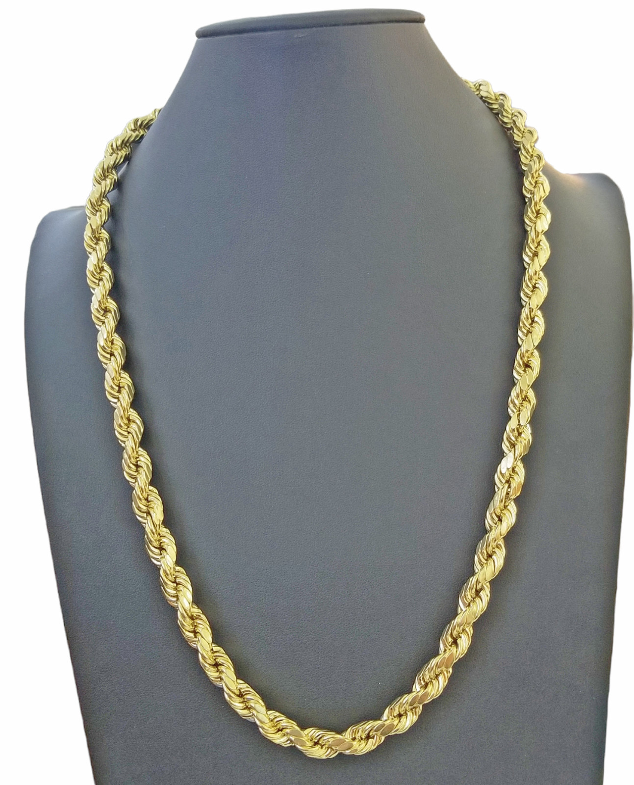 Real 10k Gold Rope Chain Necklace 18″-30″ Inch 3mm-10mm Men & Women DISCOUNT