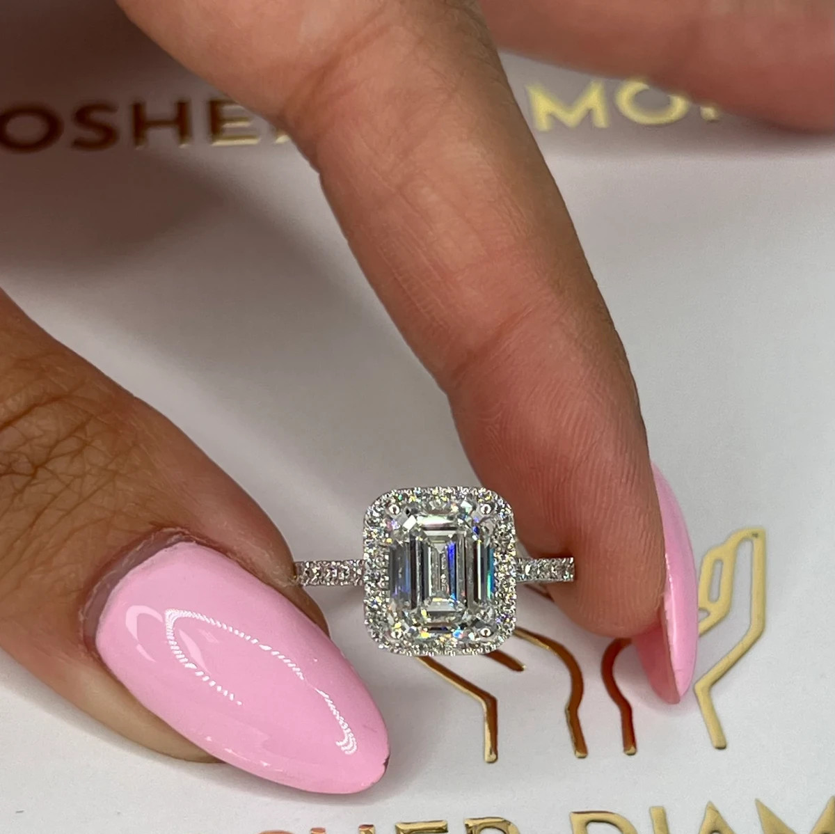4.50 carat D Color VVS2 Clarity IGI Certified Emerald Cut Lab Grown Diamond Halo
