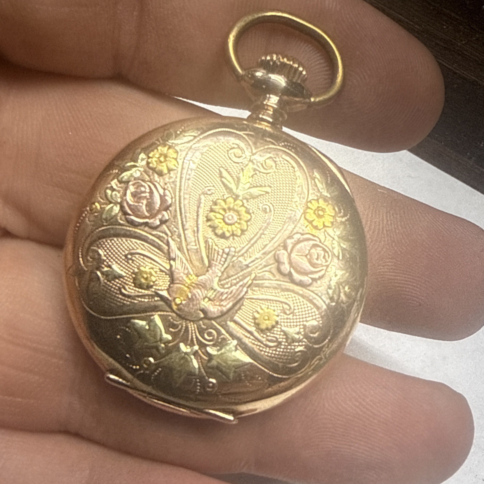 American Waltham Model 1891 Pocket Watch Gold Filled Seaside Size 0s Works FANCY