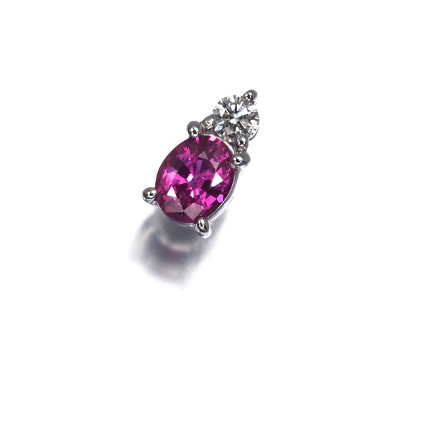 Ruby 0.40ct Diamond 0.05ct Pendant 1000 Platinum