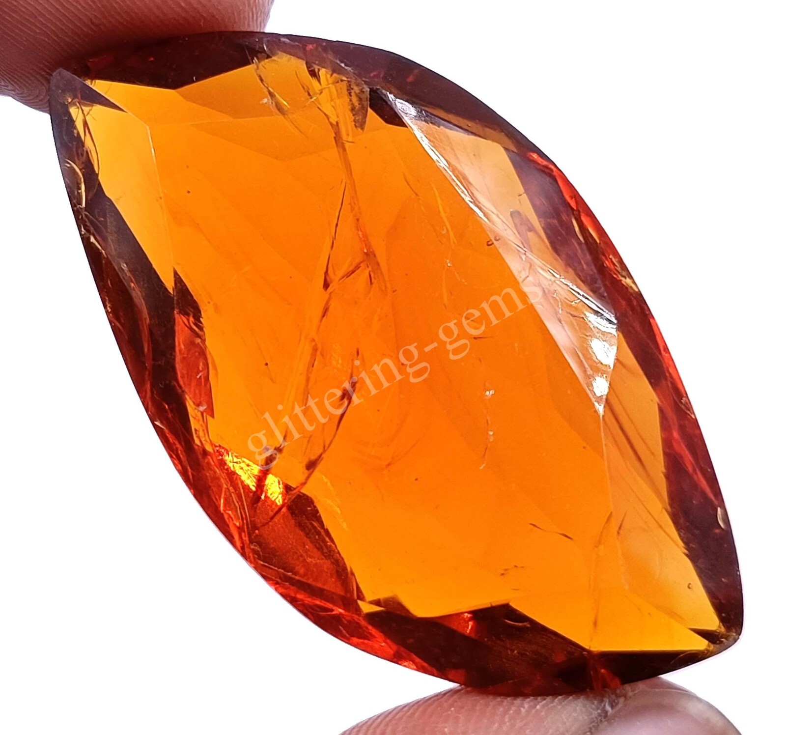 98.25 Ct Fancy Cut Natural Orange Citrine IGL Transparent Loose Gemstone M25