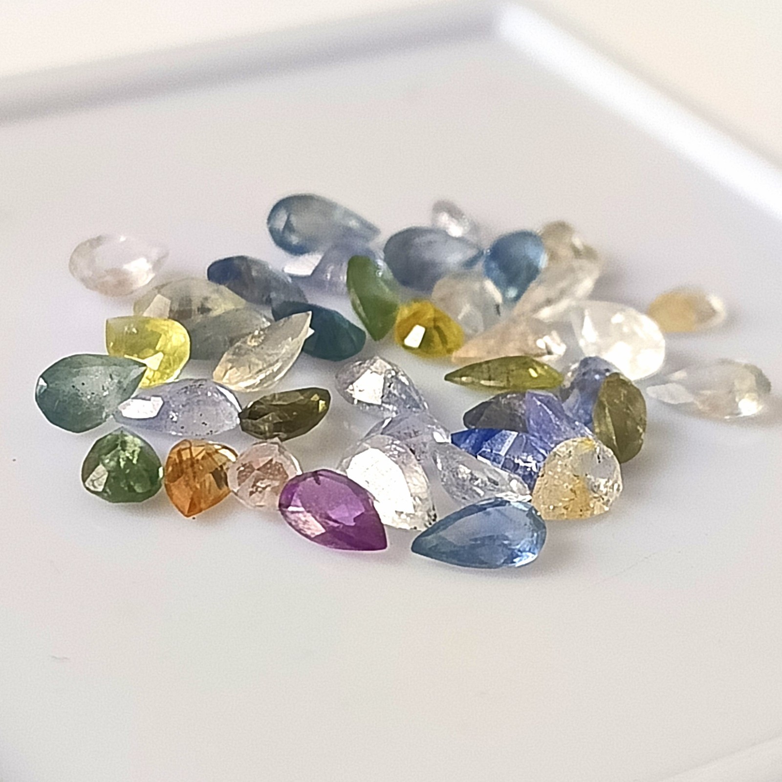 Natural Multi Color Sapphire 3X5 mm Pear Cut Faceted Unheated Gemstone 40 Pieces