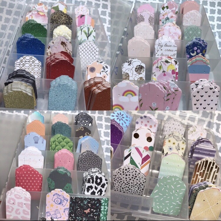 100pc earring cards mixed small size 2” x 1″