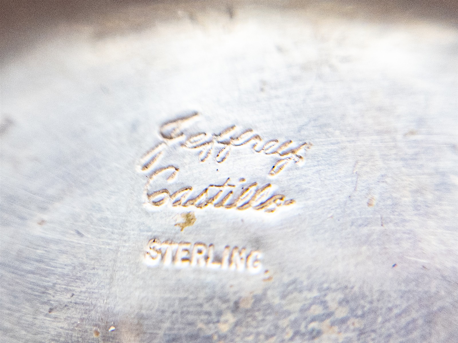 Signed Jeffrey Castillo $600 Natural Turquoise Sterling Silver PILL BOX Opens