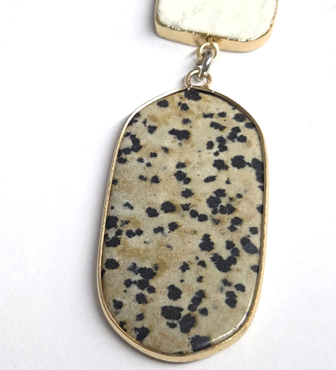Nakamol Triple String Long Necklace 32” New Dalmation Stone Von Maur NEW