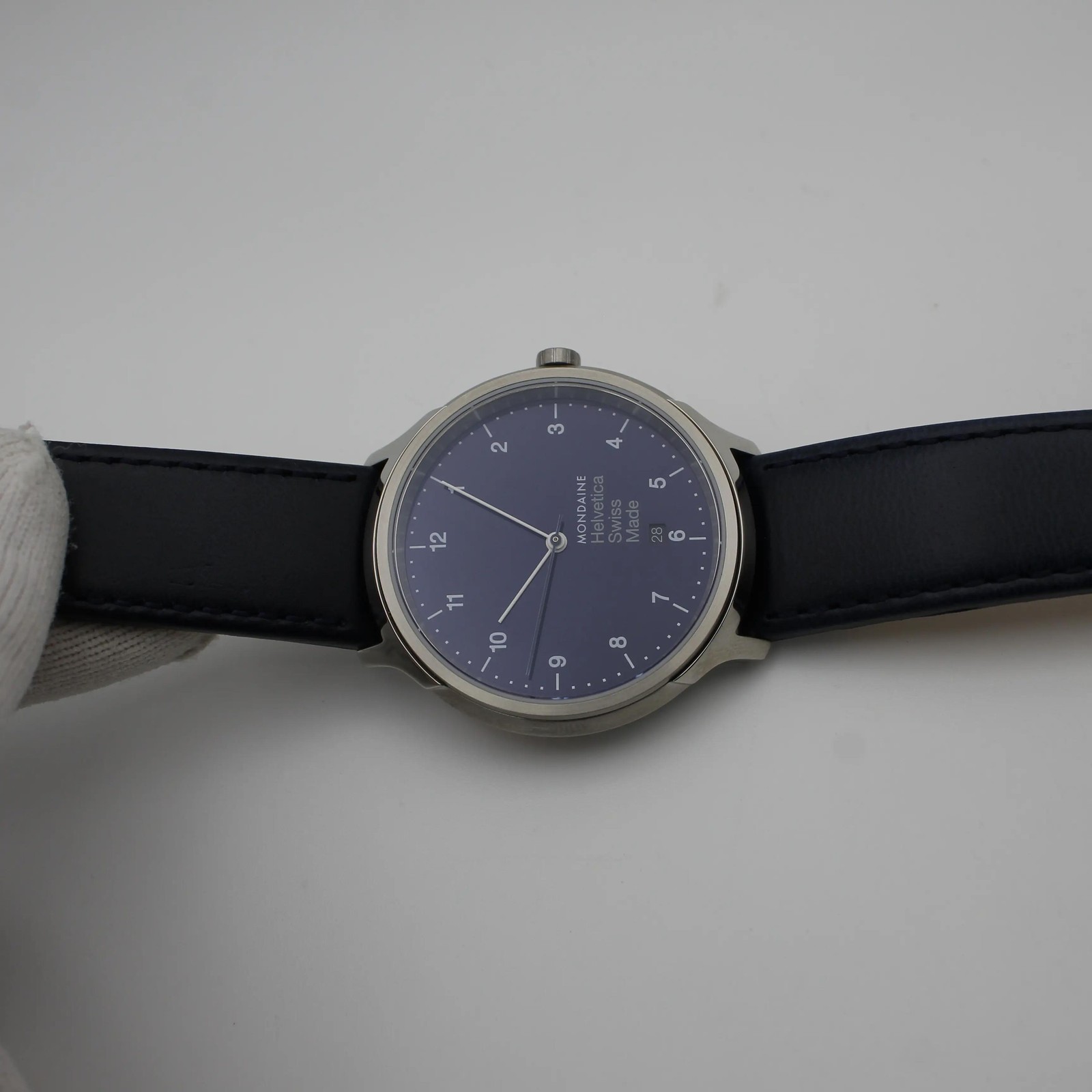 Mondaine Helvetica 40mm Steel Blue Dial Quartz Ladies Watch MH1.R2240.LD