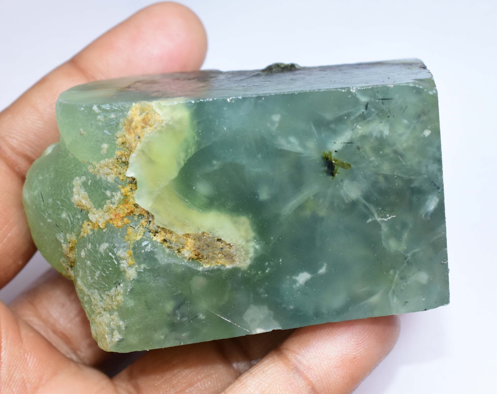 100% Natural Green African Prehnite 1092.50 CT Untreated Specimen Facet Rough