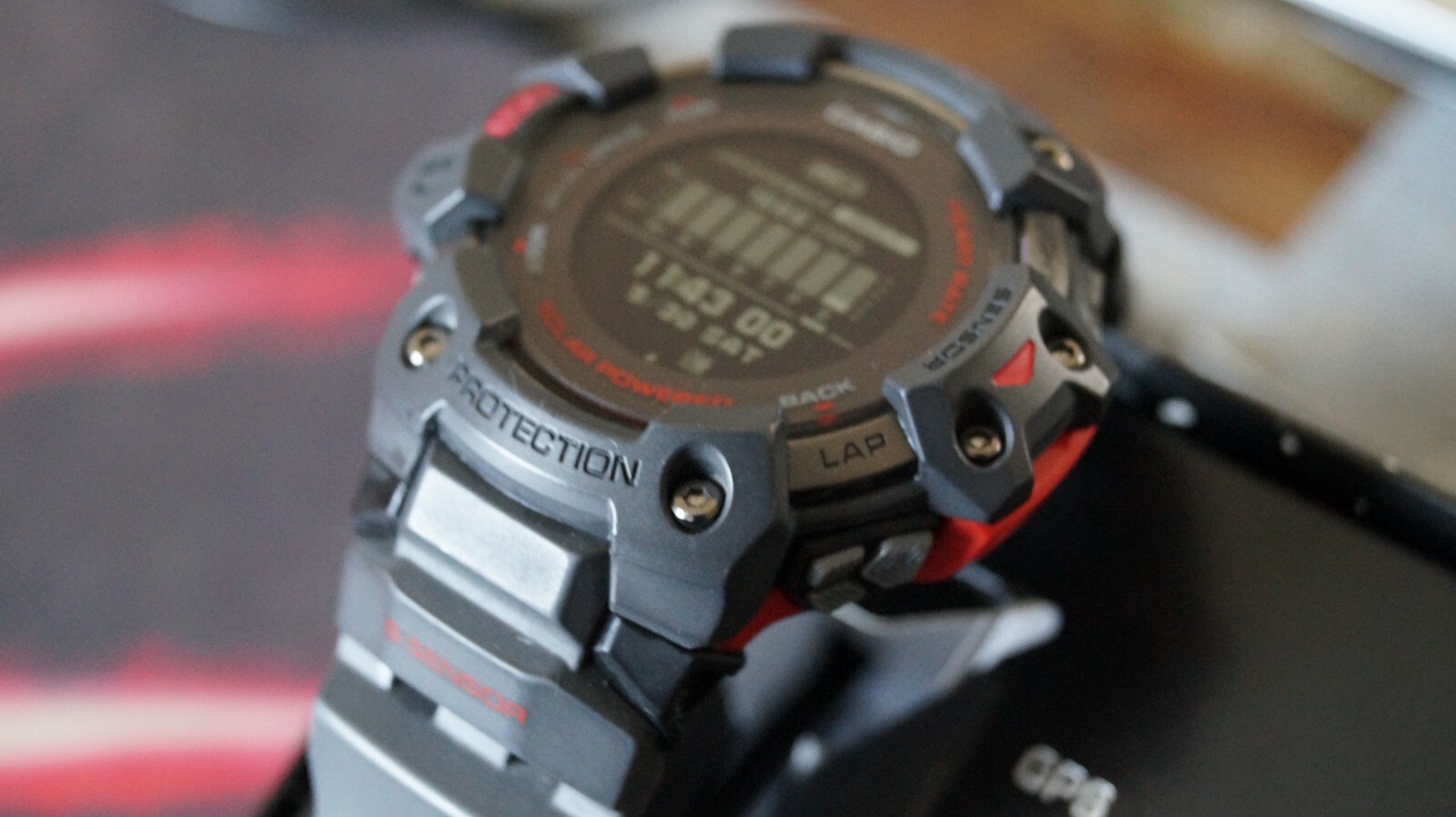 Casio G-Shock GBD-H1000-8 Quartz Watch 3475 54mm Grey Red case G-Squad solar