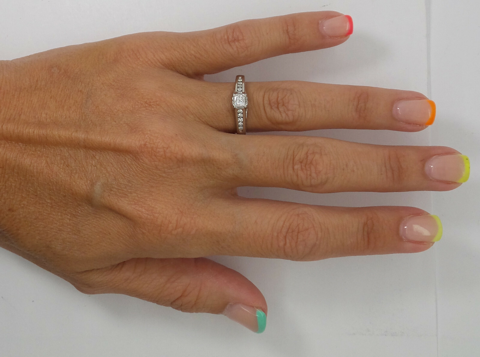 1/2CT Natural Diamond Anniversary Engagement Wedding Bridal Ring 14K White Gold