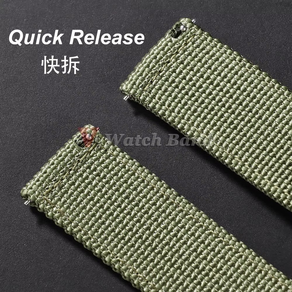 High Quality Nylon Watch Band Canvas Watch Strap Single Pass 18mm 20mm 22mm