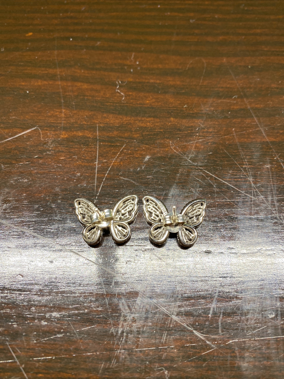 FUZION FZN DESIGNER PAVE HALO CZ BUTTERFLY STERLING SILVER 925 EARRINGS