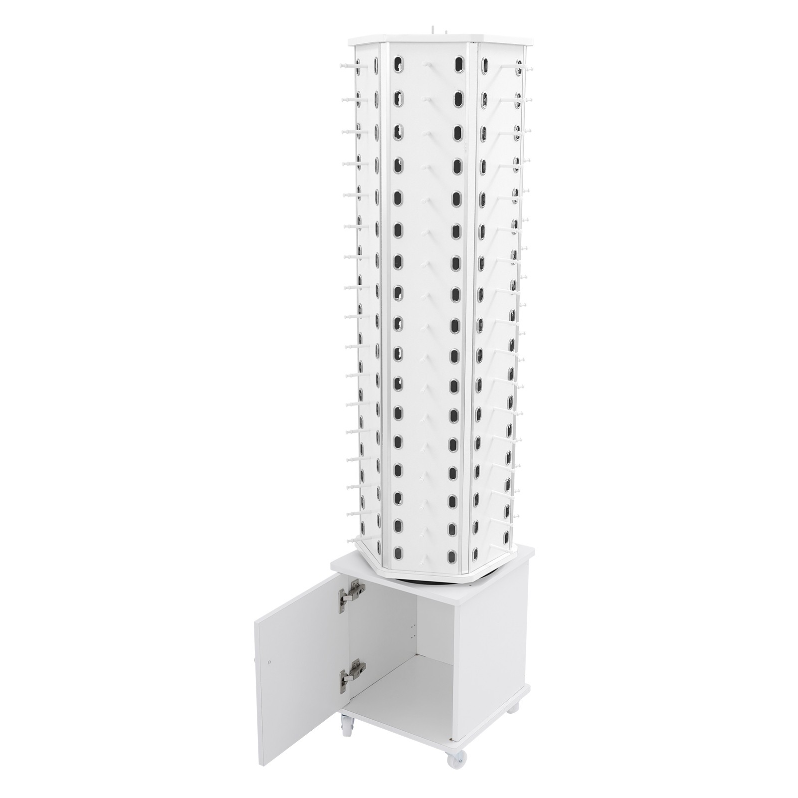 360° Rotating Eyeglass Display Rack 102 Pairs Storage Rack With Wheels For Store