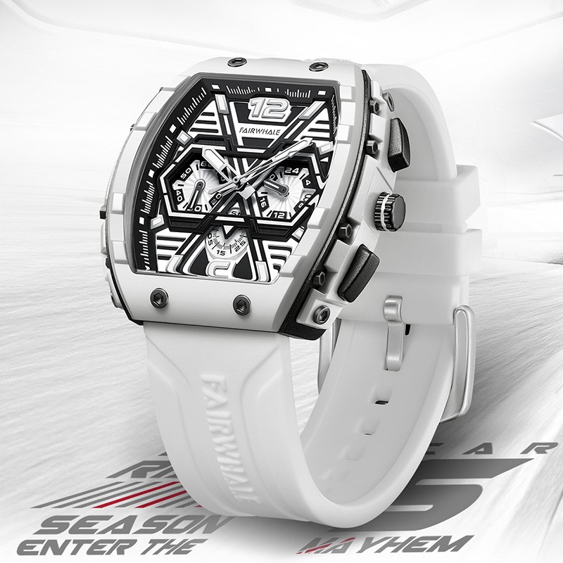 Men’s multi-functional cool three eye shaking sonic explosive casual quartz wris
