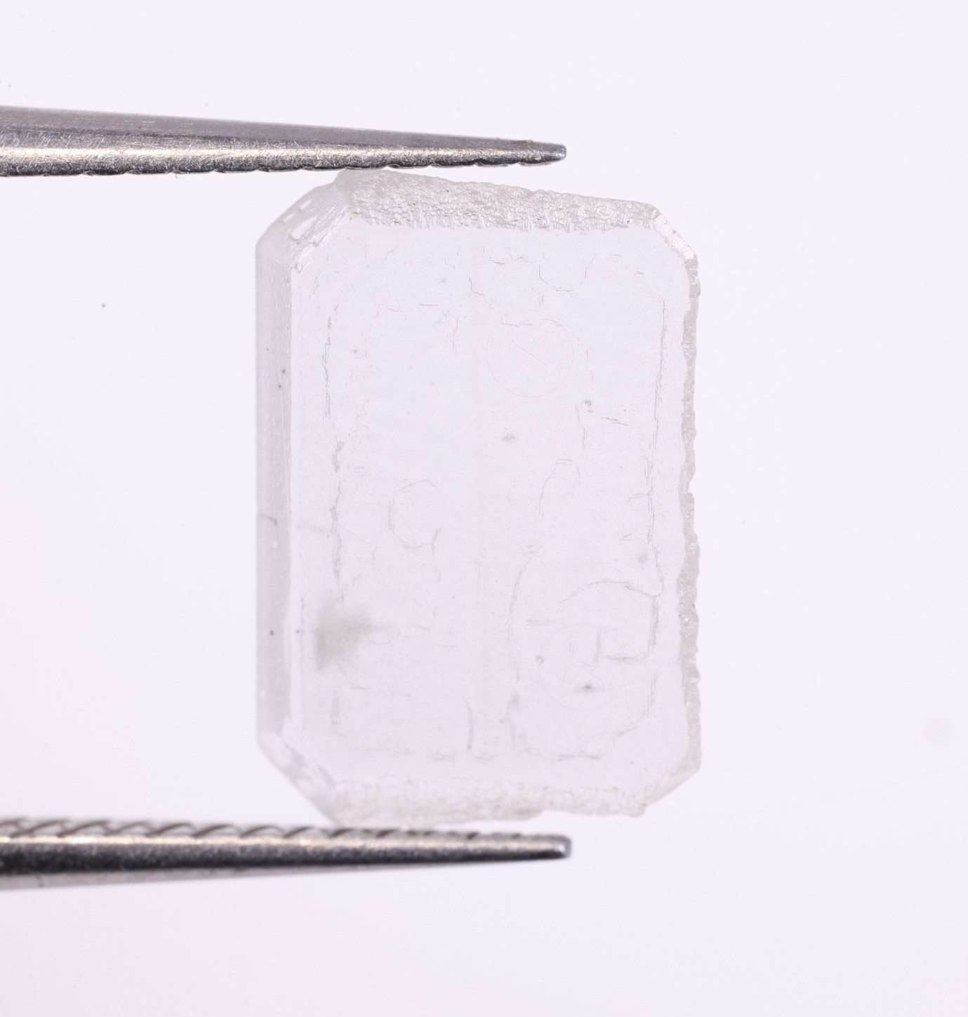 0.76Ct White Rough Lab Grown Diamond Rectangle Slice, Loose Diamond for Jewelry