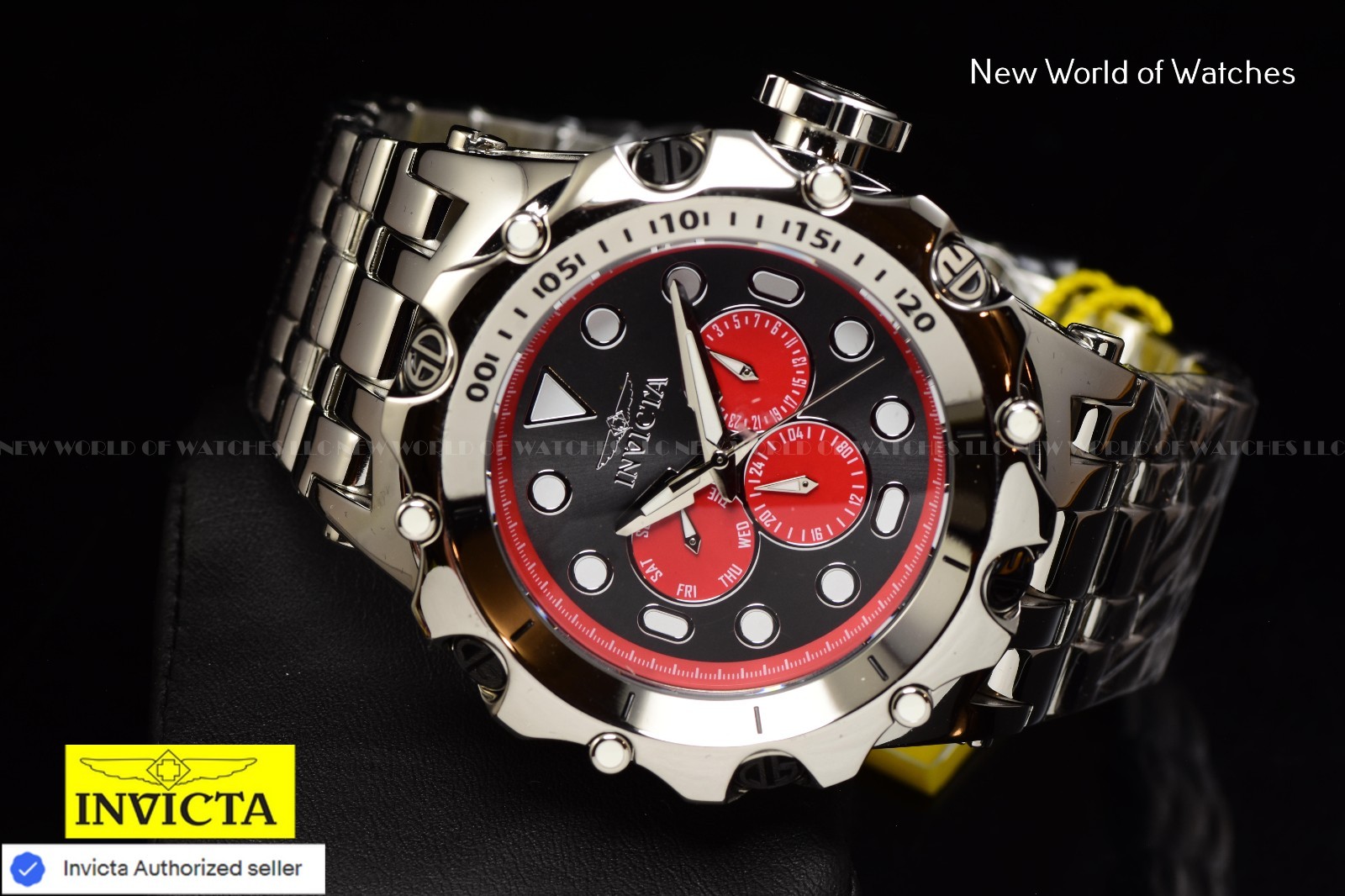 Invicta Specialty Black Dial Chronograph Quartz Brown Leather Band Men’s Watch