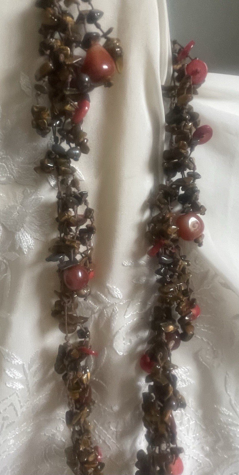 Gorgeous Long Boho Multi Strand Multicolor Gemstone Beaded Layered Necklace
