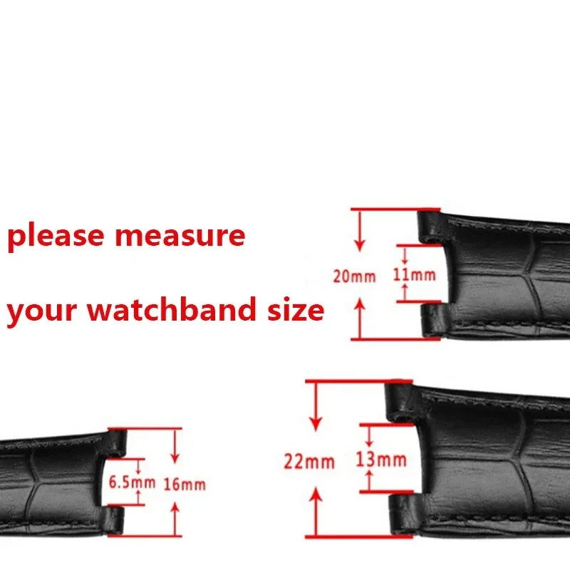 Leather Watch Strap for Versace Gucci GC 22×13 20x11mm Steel Fold Buckle Band
