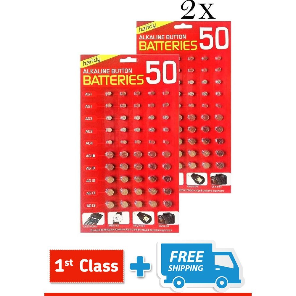 50 X Assorted Mixed Alkaline Button Cell Batteries – Choose QTY