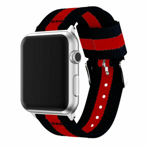 Nylon Sport Band Stripe Strap for Apple Watch Series 7 6 5 4 3 41/45mm iWatch SE