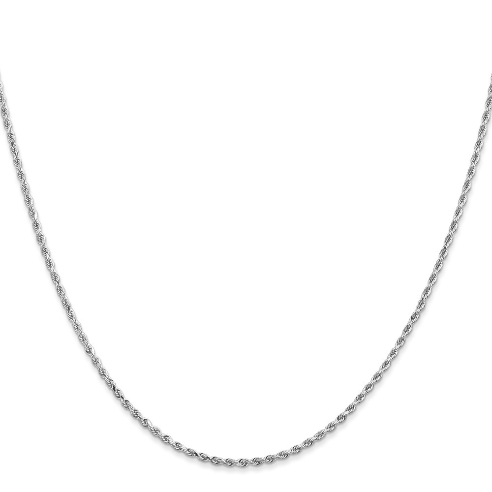 14K White Gold 1.3mm Diamond-Cut Rope Chain Necklace 20 In 3.54 g