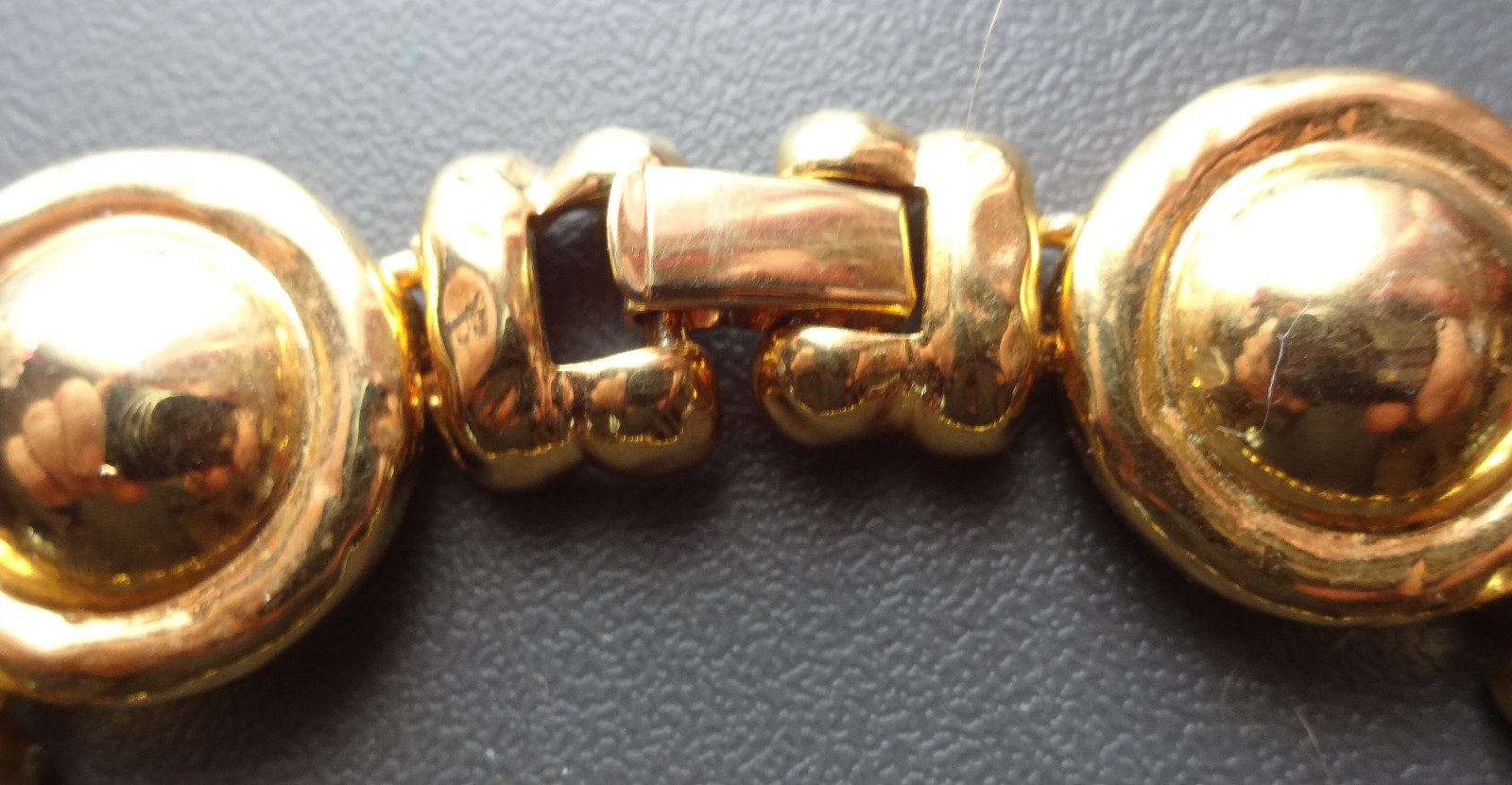 Vtg 70-80s Designer Brite Gold Tone Heavy Wide Button/Coins Choker Necklace RARE