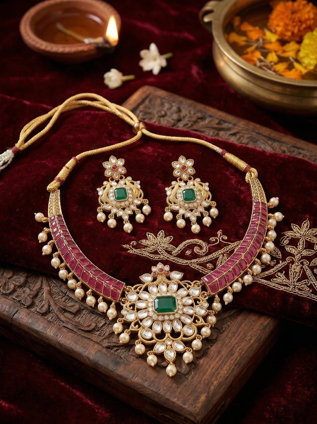 Alloy Gold-plated Gold Jewel Set (Pack of 1)