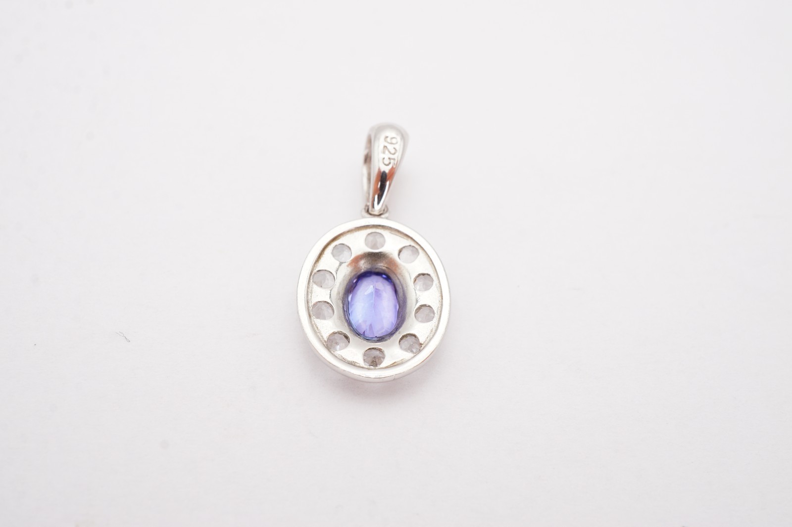 Sterling Silver 925 Iolite White Topaz Pendant