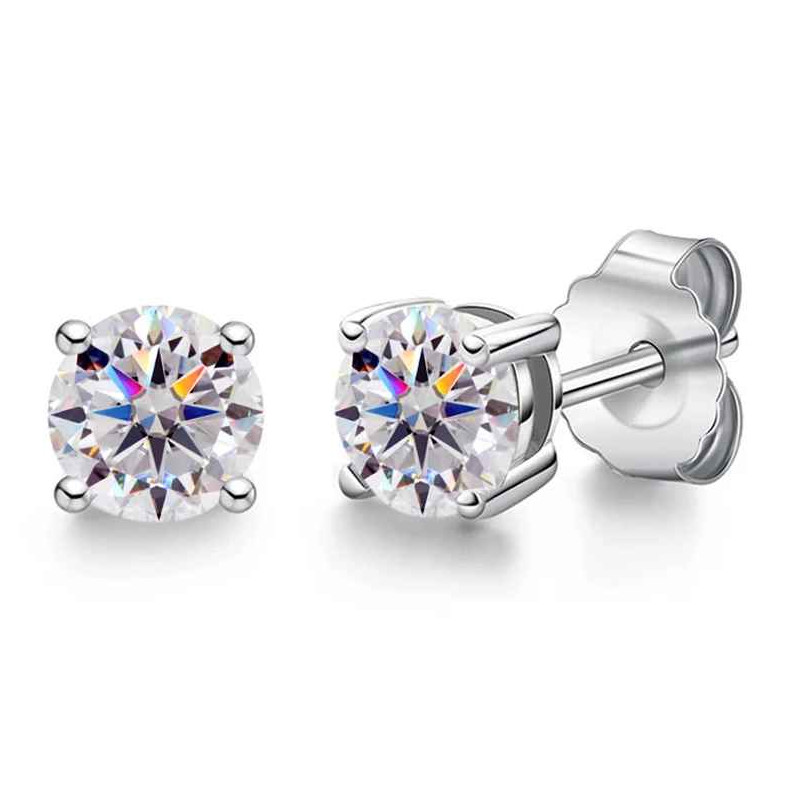 Real 0.1-3CT GRA Test Passed Moissanite Stud Earrings for Women Men S925 Silver
