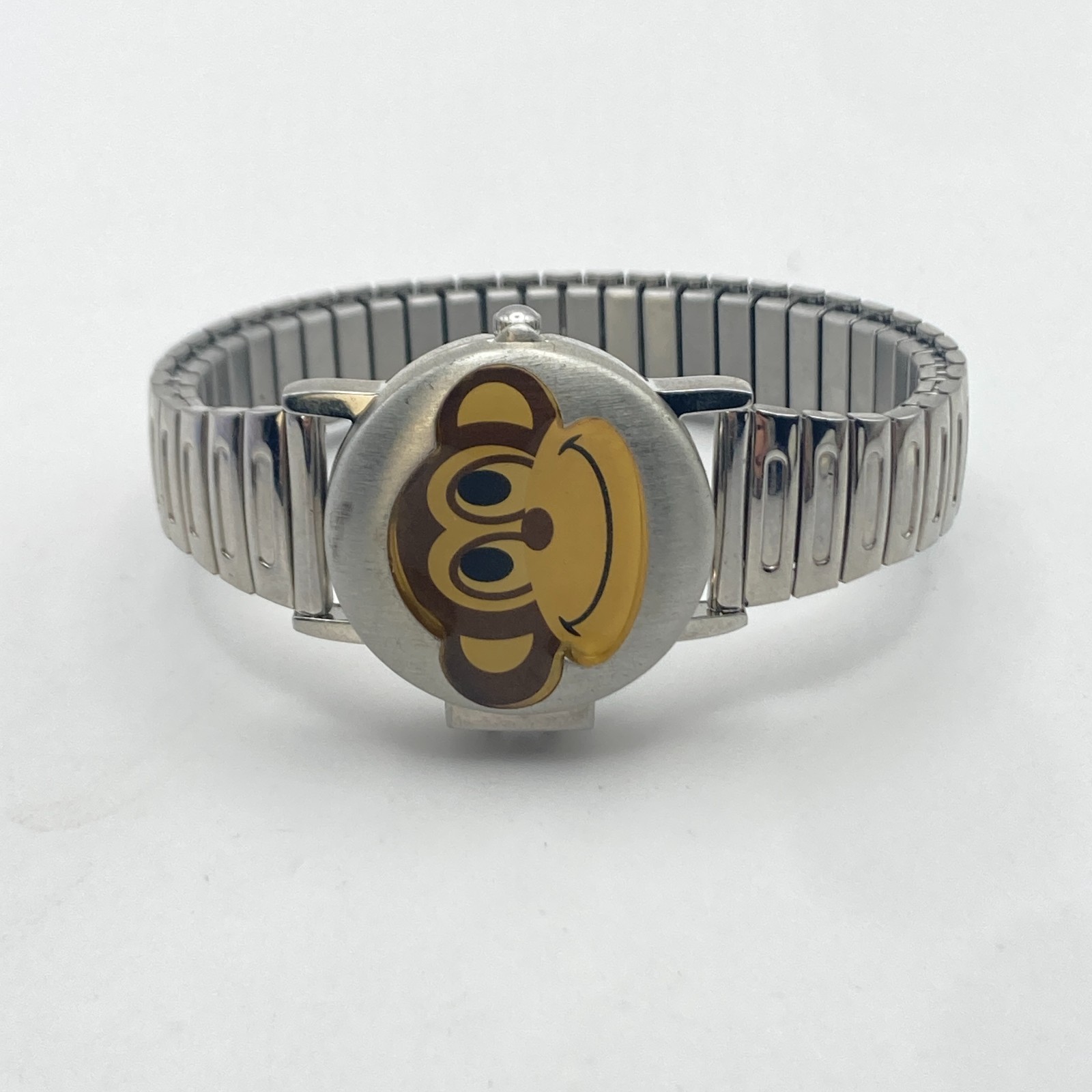 Accutime Hidden Dial Women’s Watch Monkey Silver Tone Stretch Band New Battery