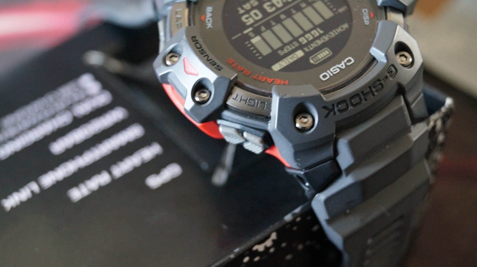 Casio G-Shock GBD-H1000-8 Quartz Watch 3475 54mm Grey Red case G-Squad solar