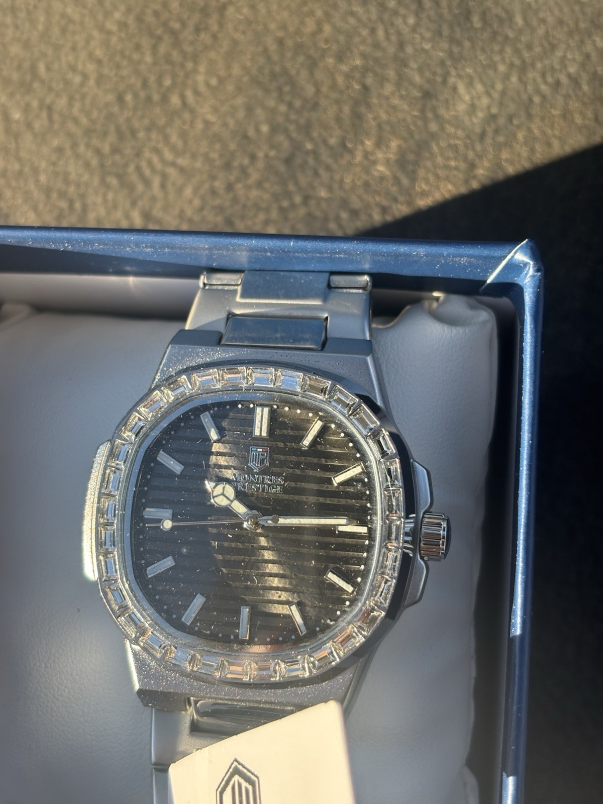 montres prestige x invicta 40mm Quartz Black Dial Crystal Watch MPW-0328