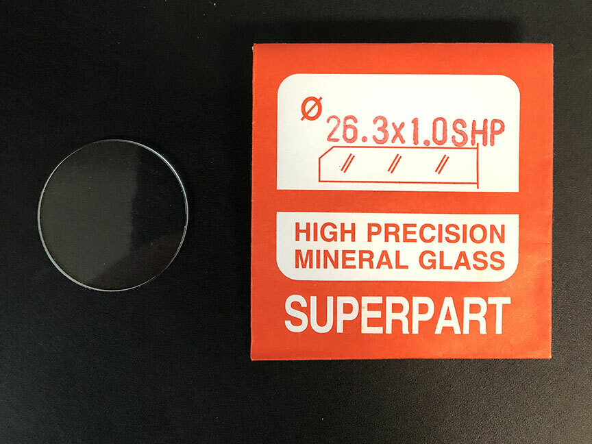 1.0mm Thick Flat Round Mineral Glass Watch Crystal 26.1mm – 27.0mm Diameter