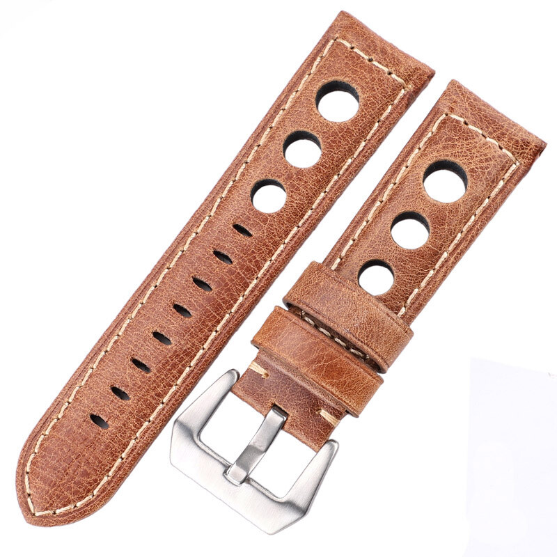 Correa De Reloj De Piel De Vaca Pulsera De Cuero Genuino De 20mm, 22mm Y 24mm La