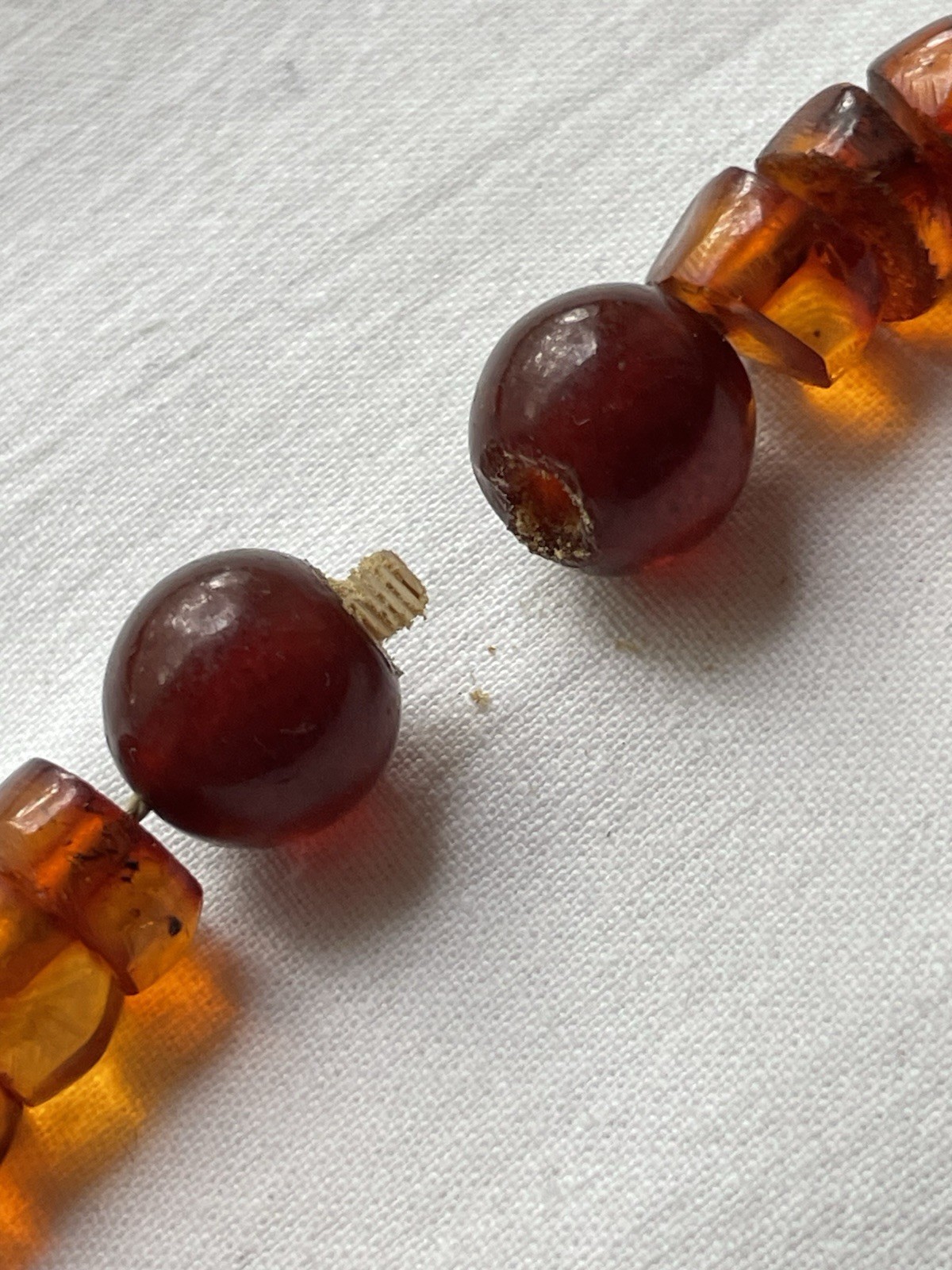 Genuine Ukrainian old amber necklace 19 century 103 grams BIG BEADS 10-20mm