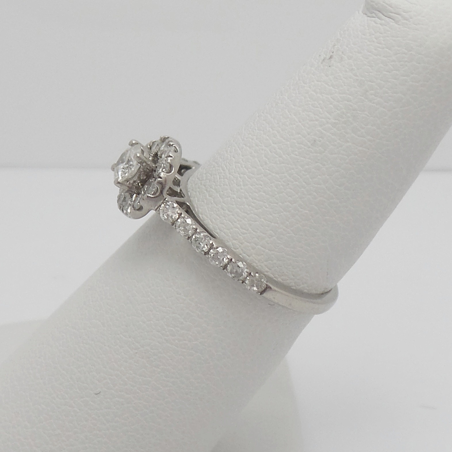 3/4CT Natural Round Diamond Engagement Wedding Bridal Ring 10K White Gold Band