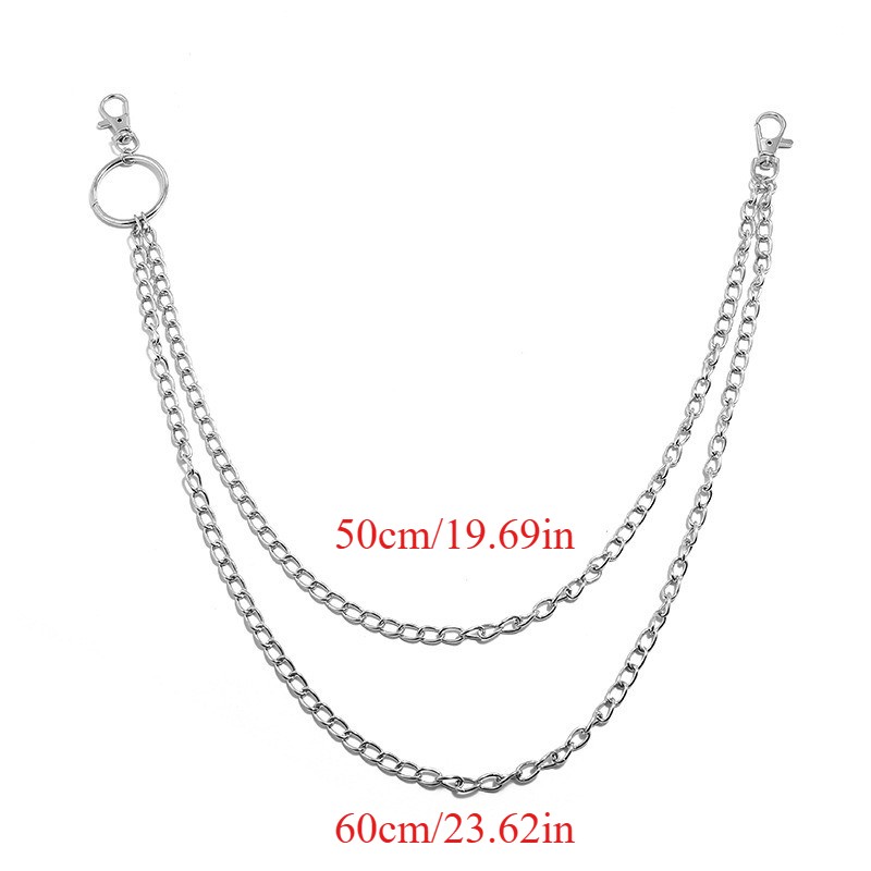 Silver Layered Trouser Chains Vintage Punk Hip Hop Waist Chain Street Accessory